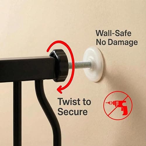 Vothco Wide Baby Gate 67-71.5 Inch Heavy Duty Steel Safety for Stairs, Pressure-Mounted Indoor Dog, No Drilling, Modern Home Design, Black thumbnail 5