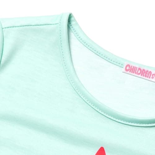CHILDRENSTAR Pajama Sets for Girls Kids Pjs Summer Cotton Short Sleeve Sleepwear thumbnail 3
