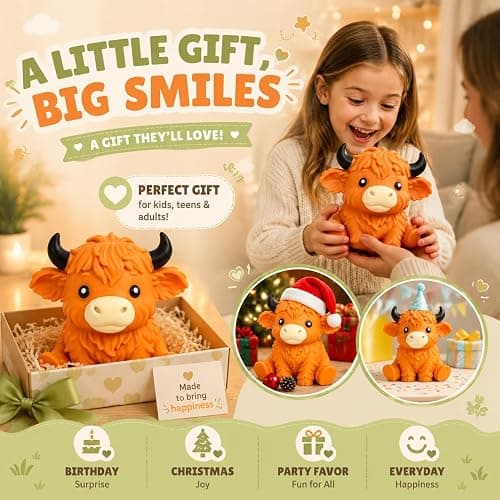 6in Highland Cow Squishy Jumbo,Giant Highland Cow Squishy | Big Realistic Moldable Soft Squishys Slow Rising Squeeze Toys for Kids Adults Slow Rising Fun Sensory Fidget Toy thumbnail 7