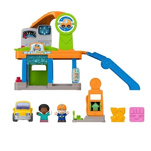Fisher-Price Little People Fillin’ Fun Service Station Playset | 5 Play Pieces, Vehicle Pretend Play, Folds for Storage, Toddlers & Kids Ages 1+ Years thumbnail 6