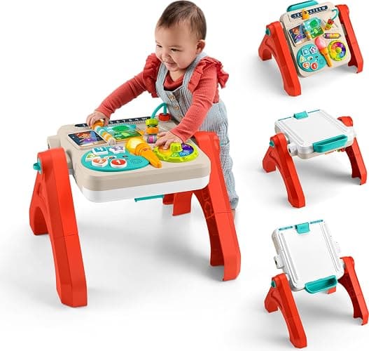Fisher-Price Baby & Toddler Toy Laugh & Learn 4-in-1 Activity Table & Art Easel with Educational Music for Ages 6+ Months, Multilanguage Version - Image 1