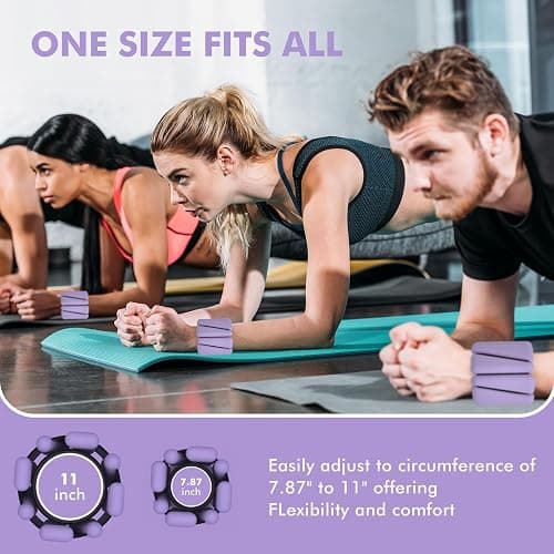 Wrist Weights, Ankle Weights for Women Men, Adjustable Wrist Weighted Bracelet for Home Gym Workout, Running, Yoga, Exercise, Strength Training, Set of 2 (1LB Each) thumbnail 7