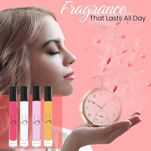 Equivalence Yara's 4 Pieces Set Eau De Parfum Spray for Women edition travel Size BUNDLE 0.34 Ounce Moi +Tous + Candy +Pink, LARGE BOTTLES NOT INCLUDED It is only a reference thumbnail 9