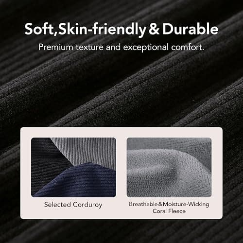 VeraCosy Men's Cozy Slip-on Slippers Corduroy Memory Foam Indoor House Shoes thumbnail 4