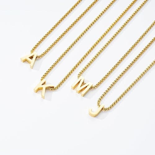 VULETO Initial A-Z Letter Necklace Gifts for Boys Men, Stainless Steel Letter Pendant Christmas Stocking Stuffers Birthday Jewelry Gifts Ideas for Teens Teenage Kids Him thumbnail 6