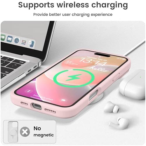 Vooii Compatible with iPhone 16 Case, Liquid Silicone Upgrade [Camera Protection] [Soft Anti-Scratch Microfiber Lining] Shockproof Phone Case for iPhone 16 6.1 inch - Chalk Pink thumbnail 7