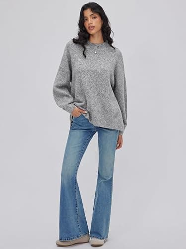 CIDER Womens Oversized Knit Sweater Pullover Crew Neck Casual Jumper Cozy Sweaters 2025 Trendy thumbnail 2