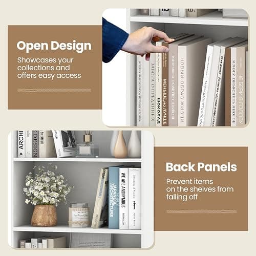 Giantex 6-Tier Bookcase, 70" Tall Wooden Bookshelf, Freestanding Storage Organizer w/Open Shelves, Anti-Tipping Kits, Modern Floor Standing Display Shelves for Living Room, Bedroom (1,White) thumbnail 4
