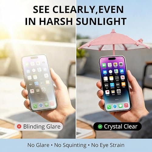 ZENELANEP Magnetic Umbrella Phone Stand for Sun Protection – Adjustable Phone Umbrella Sun Shade Shield for All Smartphones, Detachable Ring Stand, Heat-Resistant, Car Mount Compatible thumbnail 7