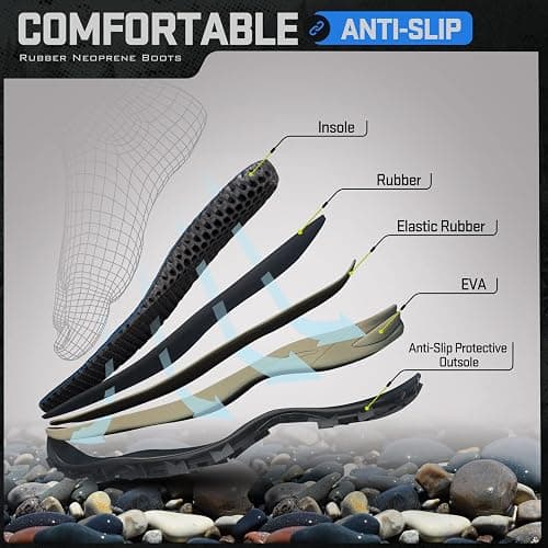 TIDEWE Rubber Neoprene Boots Men And Women, Waterproof Sturdy 6mm Neoprene Boot, Rain Boot Hunting Boot Arctic Outdoor Boot（Black, Brown & Next Camo G2） thumbnail 3