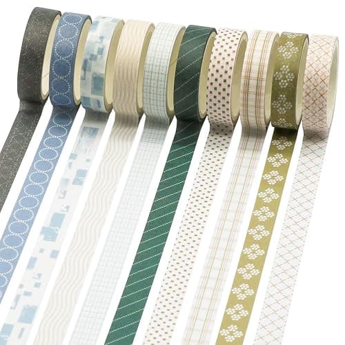 Knaid 40 Rolls of Slim Washi Tape Gift Box Set, Decorative Paper Tapes 10 mm Wide for Scrapbooking, DIY Arts and Crafts, Bullet Journal, Planner, Junk Journal, Notebooks (Minimalist) thumbnail 3