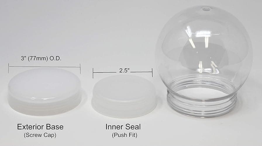 Creative Hobbies 4 Inch (100mm) DIY Snow Globe Water Globe - Clear Plastic with Screw Off Cap | Perfect for DIY Crafts and Customization thumbnail 3