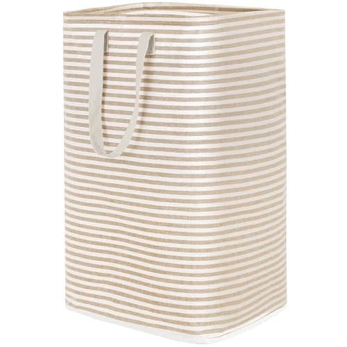 Lifewit Laundry Hamper Large Collapsible Laundry Basket, Freestanding Waterproof Clothes Hamper Storage with Easy Carry Handles for Clothes in Bedroom Bathroom College Dorm for Adults,Beige, 80L - Beige - 80L - Image 1