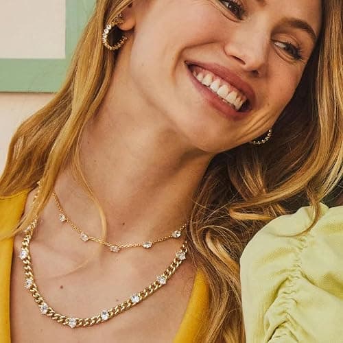 Kendra Scott Cailin Crystal Hoop Earrings, Fashion Jewelry For Women - GOLD METAL - WHITE CUBIC ZIRCONIA thumbnail 2
