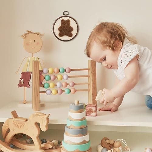 Chunful Felted Bear Nursery Wall Decor Cute Wall Art Decorative Artwork for Nursery Themes Bathroom Living Room Classroom Home Decoration thumbnail 6