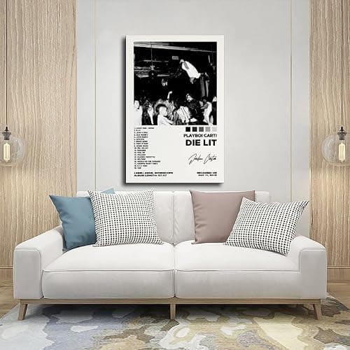 Sagnus Playboi Carti Die Lit Album Cover Canvas Wall Art Decor Print for Living Room Bedroom Decoration Unframed 12x18inch(30x45cm) thumbnail 5
