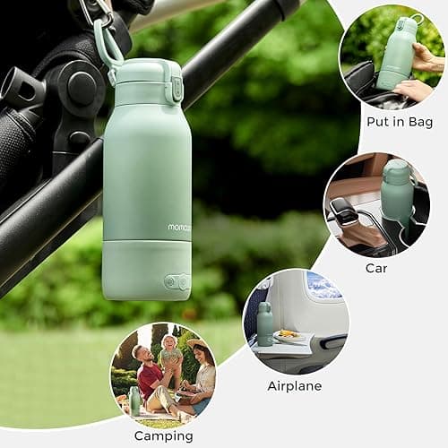 Momcozy Portable Milk Warmer for Travel – Dual Heating for Breast Milk & Water, Fast Heating, Long Battery Life, 17 oz Large Capacity for All-Day Feeding Convenience thumbnail 6