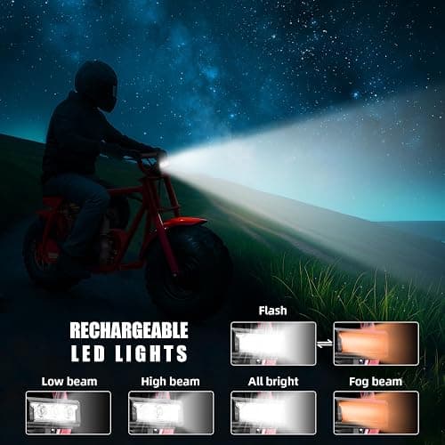 HOVER HEART Mini Bike, Gas Dirt Bike, Minibike, Gas Powered Mini Bikes for Adults, 99cc-4 Stroke Pit Bikes with Led, Dirtbike Motorcycle Max Load 200 Lbs, Speed 34.5 KM/H, Age13+ Hoverheart thumbnail 6