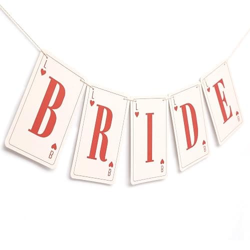 Lucky in Love Bachelorette Banner - Bride Casino Bachelorette Decorations, Las Vegas Sign Bridal Shower Party Supplies, Queen of Heart Playing Card Pieces Garland, Poker Chip Wedding Cake Smash Photo Props thumbnail 9
