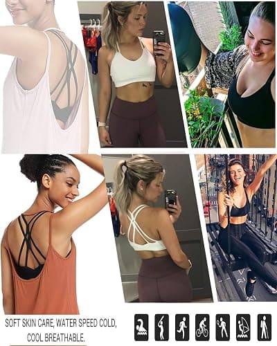 RUNNING GIRL Sports Bras for Women,Strappy Crisscross Back Padded Low Impact Running Sports Bra with Removable Cups thumbnail 8