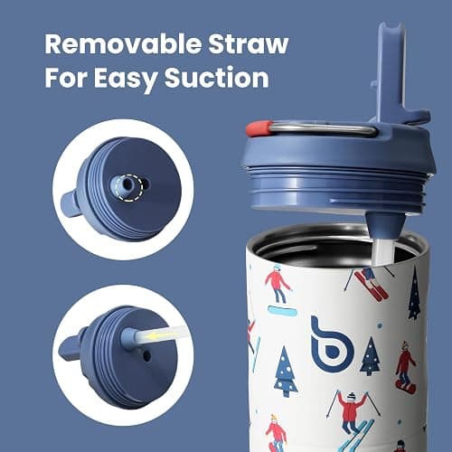 BOTTLE BOTTLE Insulated Water Bottle 24oz with Straw Lid and Handle for Sports Travel Gym Stainless Steel Water Bottles Double-Wall Vacuum Metal Leak Proof BPA-Free thumbnail 4