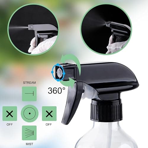 KREMORV Spray Bottles 10oz/300ml Plastic Spray Bottle Empty Refillable Container with Adjustable Head Sprayer, Mist/Stream Water Bottle for Cleaning Products, Plants, Pet Training, Hairstyling thumbnail 4
