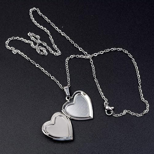 FM FM42 Temperature Sensing Color Changing Pendant Necklace with 19.29" Stainless Steel Rolo Chain - Heart Openable Locket thumbnail 7