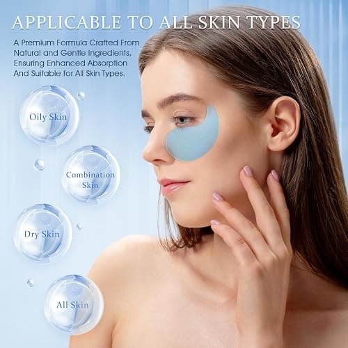 YOYORY Under Eye Patches Masks - for Dark Circles, Puffy Eyes, Fine Lines, Wrinkles, Eye Bags Treatment with Collagen and Hyaluronic Acid,Firming & Cooling, Moisturizing and Hydrating (60 Pcs) Blue thumbnail 3