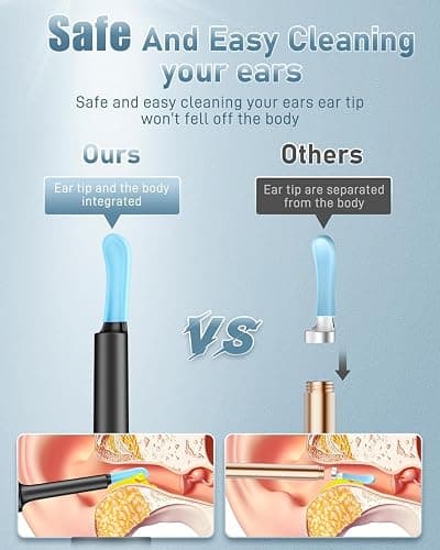 Ear Wax Removal Tool Camera - Ear Cleaner with Camera,1080P Otoscope, Ear Cleaning Tool with 4 Ear Spoon, Ear Camera for iPhone & Android Phones - Blue thumbnail 7