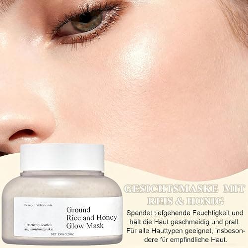Rice Beauty Mask,Gesichtsmaske Reis & Honig, Nährende Maske Beauty, Reis Clay Mask deckt die Hautpflege ab, zum Reparieren Sie die Hautbarriere,Feuchtigkeitsspendend,Straffende Haut,Für Alle Hauttypen thumbnail 5