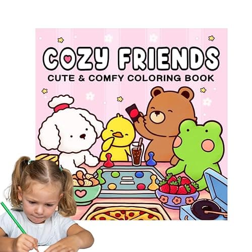 Cozy Friends Coloring Book - Creative Pages for Adults & Teens | Featuring Adorable Goods Cozy Spaces Coloring for Relaxation thumbnail 2