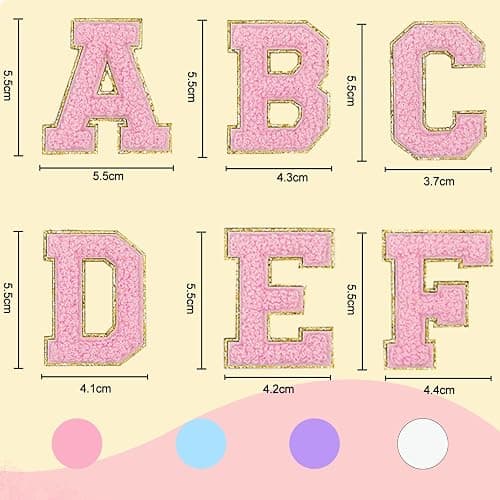 GAMYPET Chenille Letter Patches Self Adhesive Stickers for DIY – 136 Pcs Fuzzy Cute Varsity Patches Embroidery Jackets, Jeans Patches Gift Bag Decoration thumbnail 3