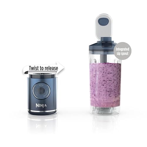 Ninja Blast Max, Portable Blender + Twist & Go, Personal Smoothie, Blend, Ice Crush, 3 Programs, Cordless, 22 oz removable Vessel, Dishwasher Safe, Leakproof, Navy, BC251NV thumbnail 10