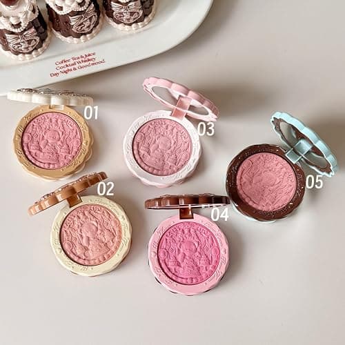 Flower Knows The Sweetie Bear Collection Silk Satin Blush,Talc-Free Berry Pink Powder Blush,Highly Pigmented,Buildable&Blendable,Natura Cheek Color with an Elegant Glow,Gift-Worthy(04 Berry Parfait) thumbnail 5