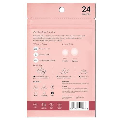 Rael Pimple Patches, Miracle Invisible Spot Cover - Hydrocolloid Acne Pimple Patch, Absorbs Zits & Blemish, Korean Skin Care, 2 Sizes (24 Count) thumbnail 9