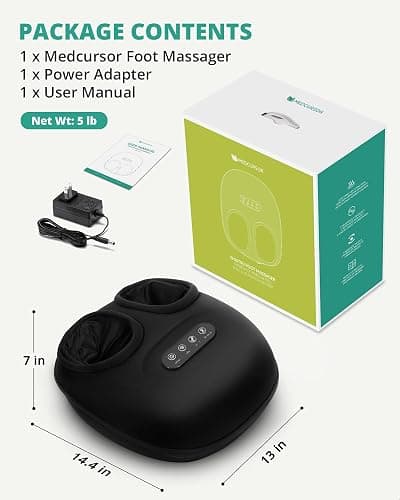 Medcursor Foot Massager Machine with Heat, Rolling, Deep Kneading, Shiatsu Foot Massager for Delivers Pain Relief, Tired, Plantar Fasciitis, Gift for Women Mom Men Fits Up to 13" thumbnail 9