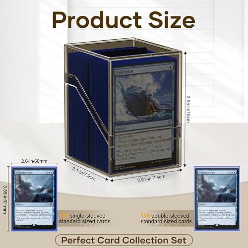 6 Pack Card Deck Cases, Commander Deck Boxes with 600Pcs Card Sleeves and Dividers, Standard Size Cards Storage Box Perfect Fit for MTG, Sport, Trading Cards (6 colors) thumbnail 3