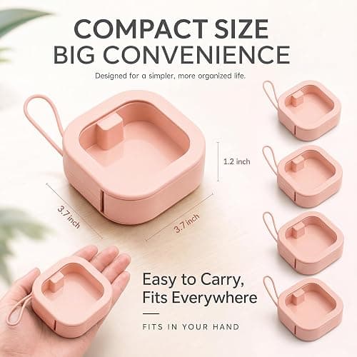 Kathfly 4 Pcs Hair Tie Organizer, Portable Hair Accessories Organizer Travel Case, Stackable Hairs Tie Holder & Bobby Pin Holder for Jewelry, Cotton Swabs, Clips and Accessories(Pink) thumbnail 2