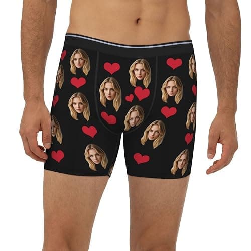 Byxhuc Personalized Boxers for Men, Customized Long Underwear, Boxers with Face on Them, Gifts for Boyfriend Husband thumbnail 2