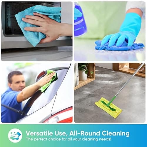 HOMEXCEL Microfiber Cleaning Cloths 100 Pack, Highly Absorbent Cleaning Towels, Lint Free & Scratch-Free Cleaning Rags for House, Kitchen and Car, Multi-Color Microfiber Towels 11.5 x 11.5 inch thumbnail 6