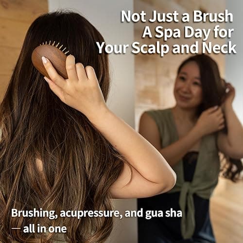 Uffy Acubrusher – 24K Gold-Plated Gua Sha Hair Brush | Ergonomic Scalp Massager for Dandruff & Hair Growth | For All Hair Types | Ideal Gift Choice in Violet Purple thumbnail 2