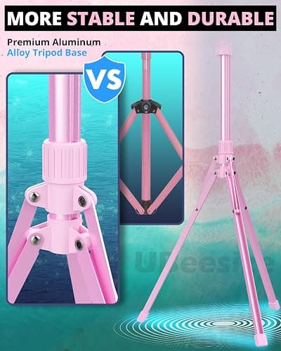 UBeesize Upgraded 12'' Ring Light with 62'' Tripod Stand and Magnetic Phone Holder,LED Selfie RingLight for iPhone with Remote,Circle Light for Tiktok/YouTube/Photography/Makeup/Live Stream Pink thumbnail 5
