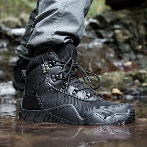 FREE SOLDIER Men's Waterproof Hiking Boots Tactical Work Boots Outdoor Lightweight Military Boots thumbnail 7