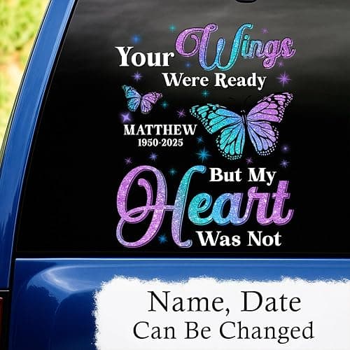in Loving Memory Car Decal for Loss of Loved One, Custom Memorial Car Sticker Any Text, Photo Waterproof Memorial Decal for Cars, Window, Trucks Sympathy Gift for Loss of Son Mom Dad (MEMORY-10) thumbnail 4