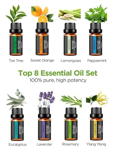 InnoGear Aromatherapy Diffuser & 8 Essential Oils Set, 300ml Premium 5-in-1 Ultrasonic Essential Oil Diffusers Scent Humidifier Aroma Diffuser Vaporizer Auto-Off Timer for Room Office Home, Yellow thumbnail 5