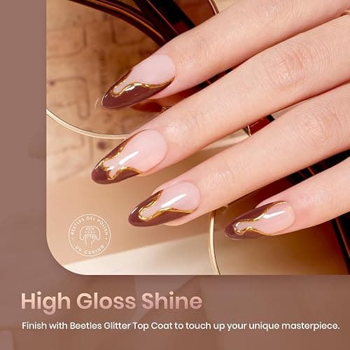 beetles Fall Gel Polish Set - Skin Tones Collection Nude Brown 6 Colors Gel, Polka Dot Nails Design Neutral Polish Soak off Uv Led Lamp Needed Manicure Diy Home thumbnail 4
