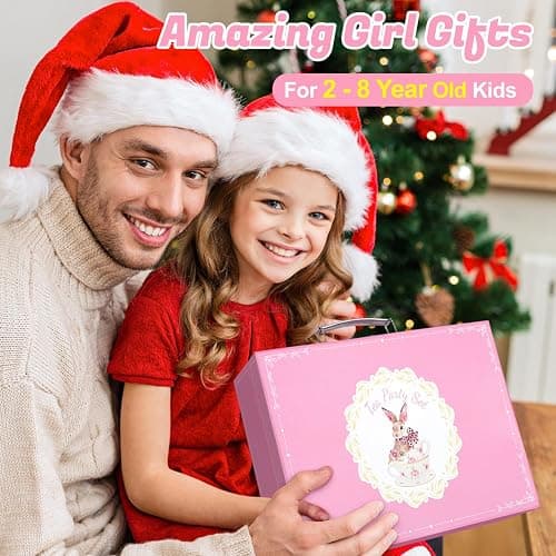 Wooden Tea Party Set for Little Girls, Toddler Girl Gifts Princess Tea Time Toys, Wooden Tea Set Tray Cake Dessert, Kids Kitchen Pretend Play, Birthday for Girls Age 2-5 Years Old thumbnail 4