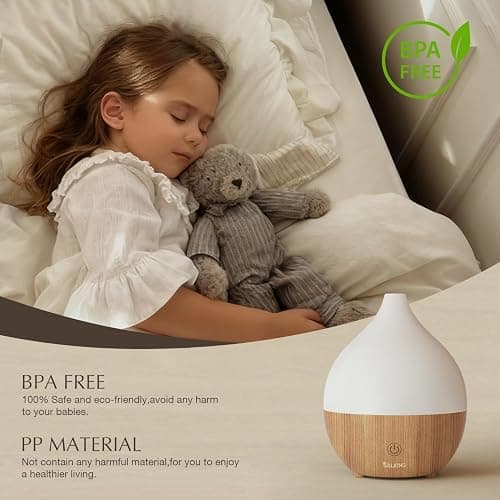 SALKING Essential Oil Diffuser, 100ml Small Aromatherapy Diffuser with Auto Shut-Off Function, Ultrasonic Diffusers for Essential Oils, Cool Mist Humidifier with Warm White Lights, for Office Home thumbnail 6