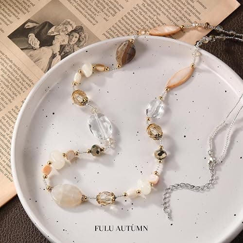 FULU AUTUMN Long Necklaces for Women Trendy Long Chunky Beaded Necklace Boho Fashion Costume Jewelry Mothers Day Gifts for Her thumbnail 2