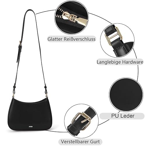 TIAASTAP Handtasche Damen klein Hobo Bag Elegant Umhängetasche Y2K Shoulder Bag for Women PU Leder Schultertasche Damen Klein Handtaschen mit Reißverschluss Coole Sachen für Teenager Mädchen thumbnail 5